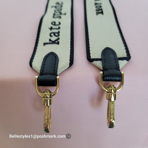 KATE SPADE Webbing Bag Strap with Embroidered Logo- Light Natural color ⭐ - Picture 13 of 16